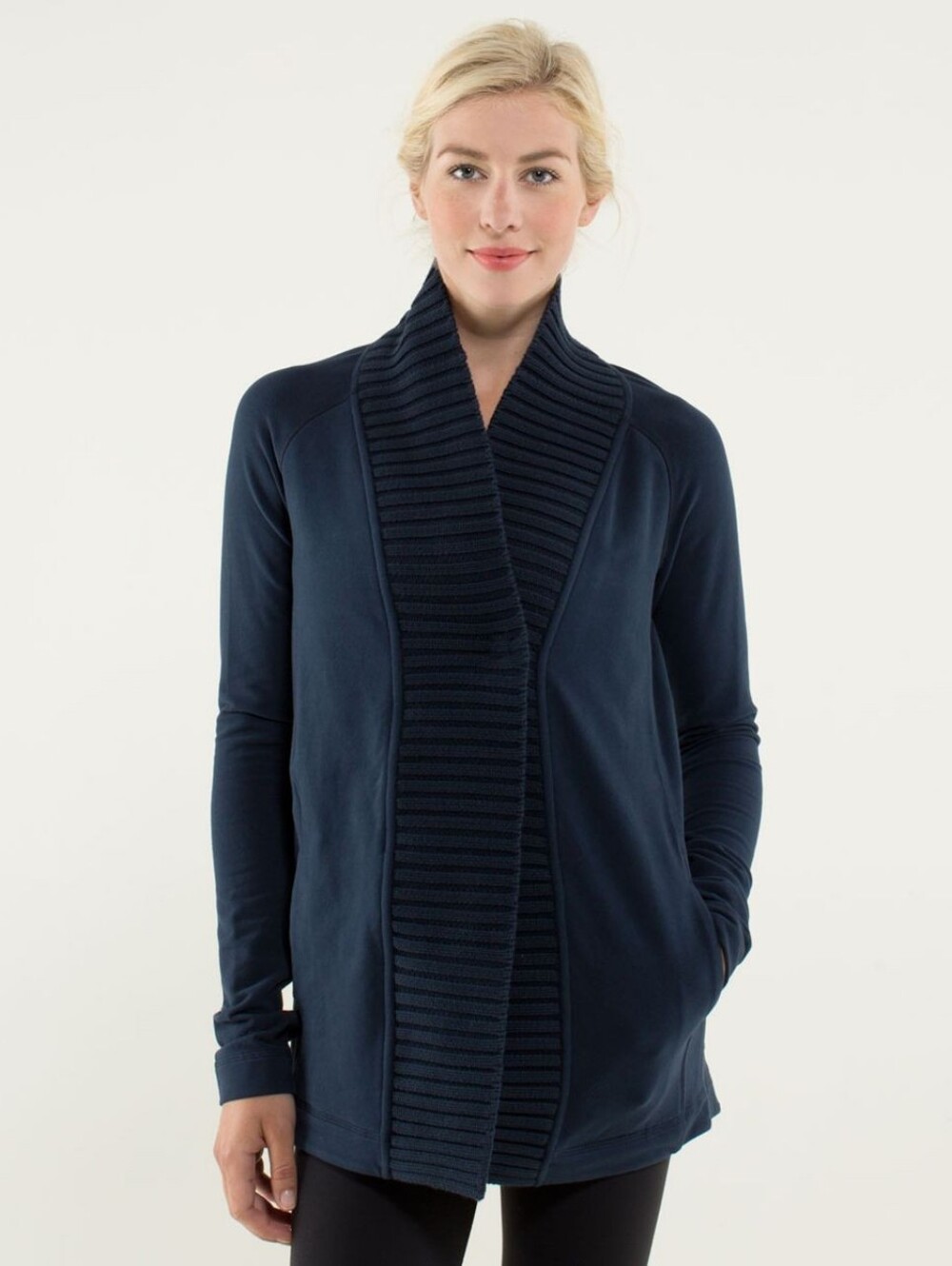 Lulemon 8 Bliss Break Wrap French Terry fabric Navy Inkwell Sz M